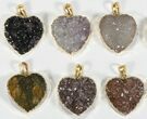 Lot: Druzy Amethyst Heart Pendants - Pieces #78426-1